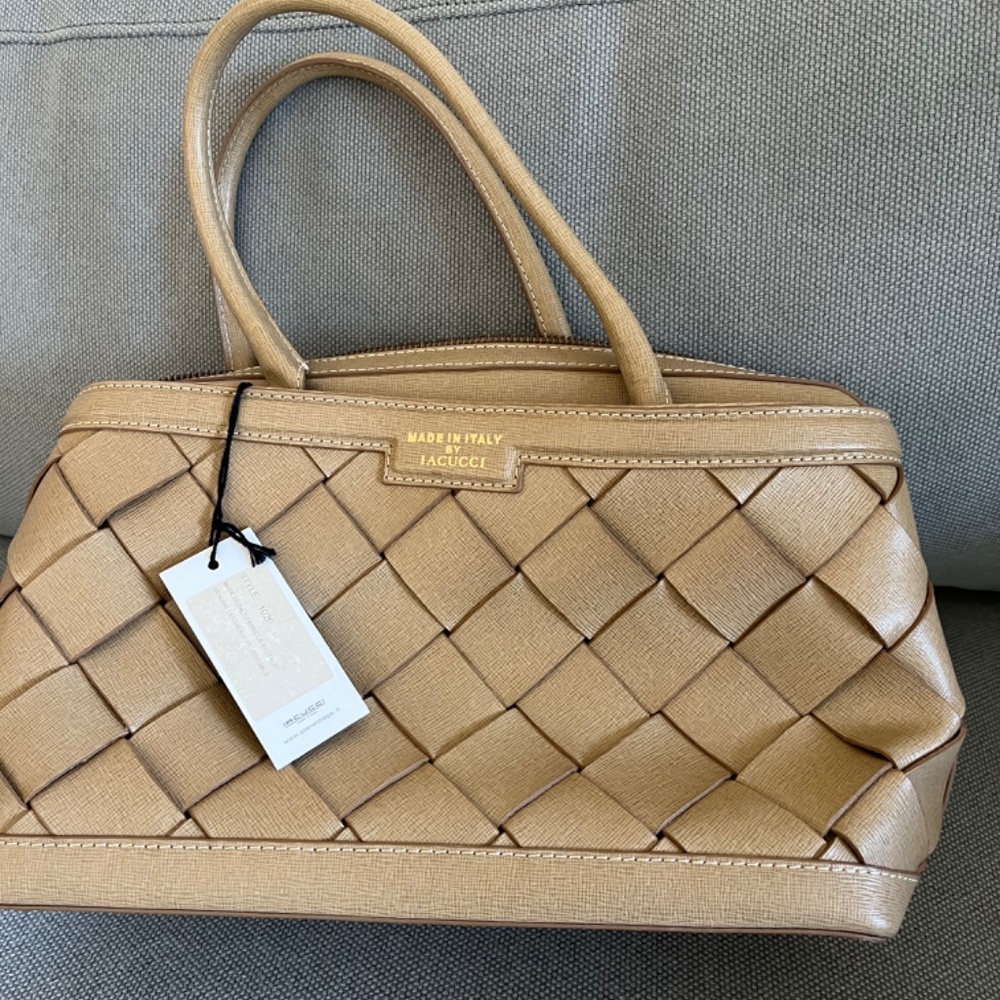Iacucci Bags | Iacucci Genuine Leather Made in Italy Bag | Color: Beige - Picture 2 of 3